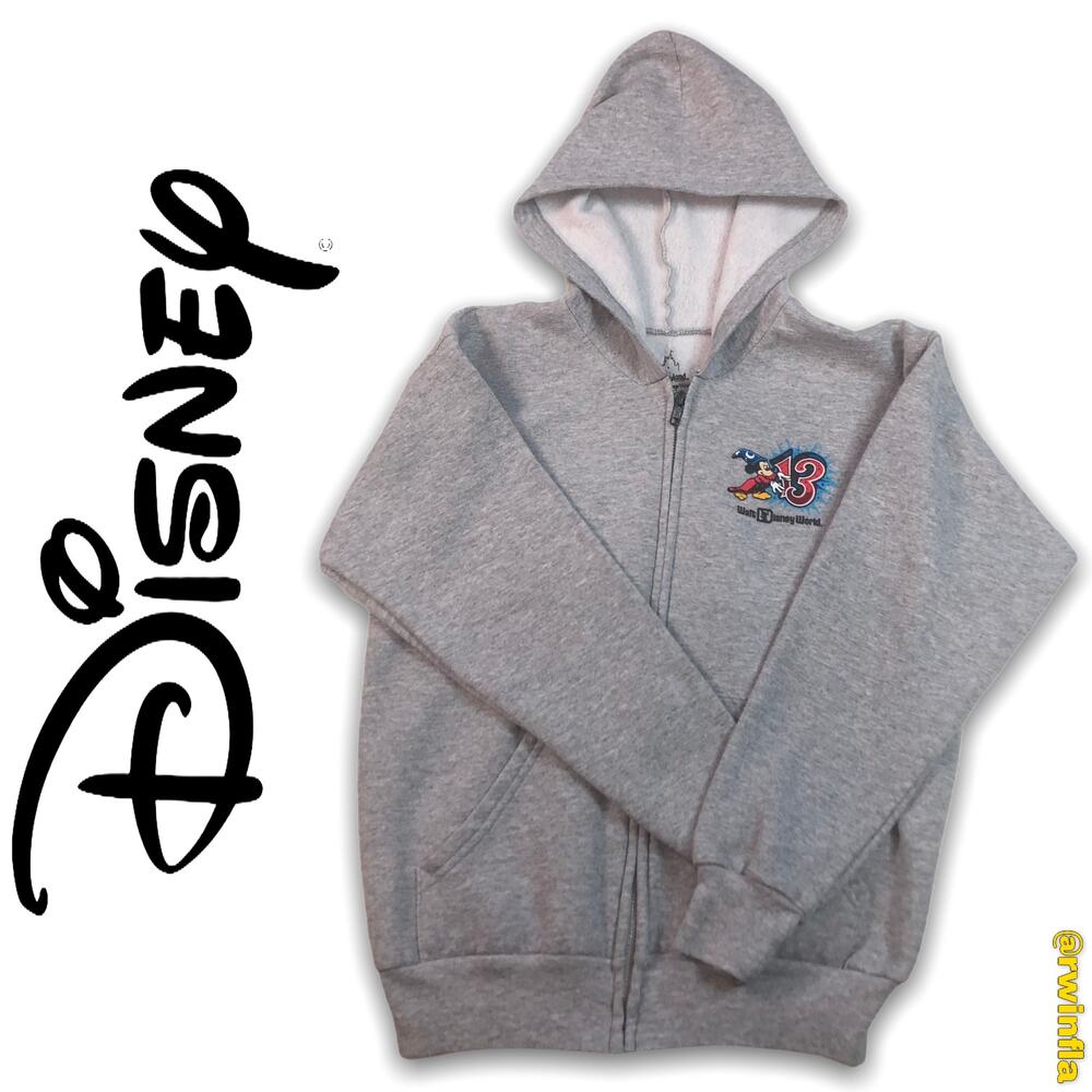 WDW Disney Park Zip Up Sweatshirt Hoodie Souvenir Youth Large EUC 2013